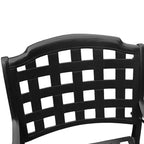 7pc Outdoor Dining Set with 67" Modern Ornate Mesh Aluminum Rectangular Table & Checker Chairs - Black - Oakland Living