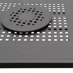 Ensemble de salle à manger d'extérieur 9 pièces avec grande table rectangulaire en aluminium à maille ornée moderne de 213 cm et chaises modernes - Noir - Oakland Living