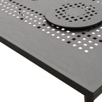 Ensemble de salle à manger d'extérieur 9 pièces avec grande table rectangulaire en aluminium à maille ornée moderne de 213 cm et chaises modernes - Noir - Oakland Living