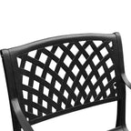 Ensemble de salle à manger d'extérieur 9 pièces avec grande table rectangulaire en aluminium à maille ornée moderne de 213 cm et chaises modernes - Noir - Oakland Living