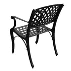 Ensemble de salle à manger d'extérieur 9 pièces avec grande table rectangulaire en aluminium à maille ornée moderne de 213 cm et chaises modernes - Noir - Oakland Living