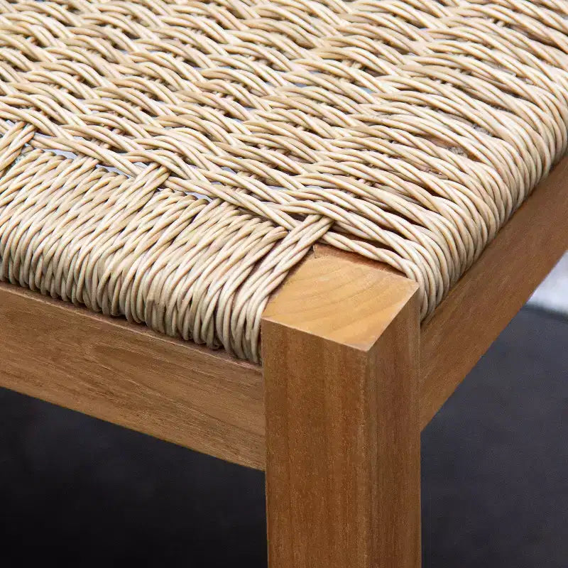Sonoma Lane Ensemble repas de jardin 4 pièces en bois de teck Eola avec osier miel marron - Résistant aux intempéries