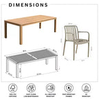 Amazonia Beijo 7pc Rectangular Outdoor Patio Dining Set Beige