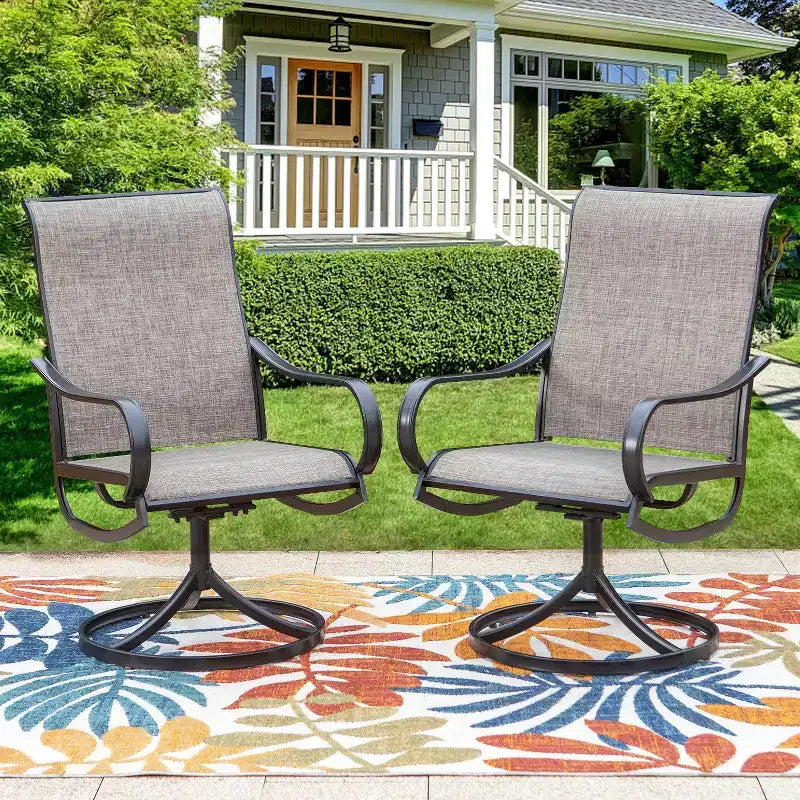 3pc Patio Dining Set with Small Square Table with Umbrella Hole - Captiva Designs: Weather-Resistant, Quick-Dry Comfort