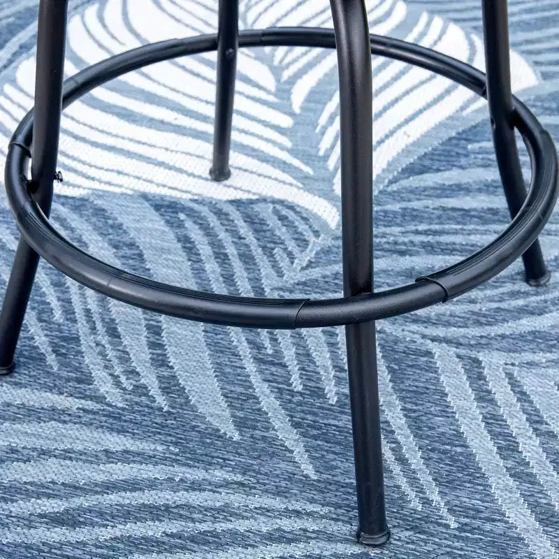 3pc Outdoor Set with Swivel Stools & Metal Table: Captiva Designs, Weather-Resistant, UV-Resistant