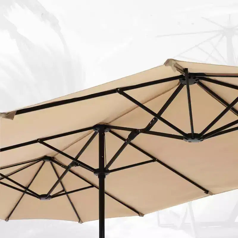 8pc Outdoor Dining Set with Metal Slat Top Table & Wrought Iron Chairs - Black/Beige - Captiva Designs