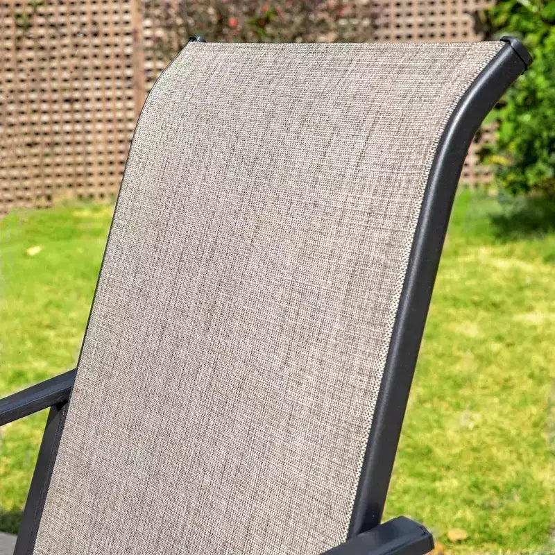 5pc Outdoor Dining Set with Padded Sling Chairs & Round Metal Table - Gray/Black - Captiva Designs: Sturdy, Water-Resistant Patio Set for 4