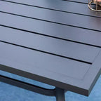 Captiva Designs 7pc Outdoor Dining Set with 2 Swivel Chairs & Metal Table with Umbrella Hole: Weather-Resistant, Fade-Resistant Patio Dining Set