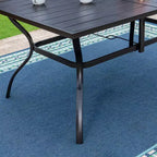 Captiva Designs 7pc Outdoor Dining Set with 2 Swivel Chairs & Metal Table with Umbrella Hole: Weather-Resistant, Fade-Resistant Patio Dining Set