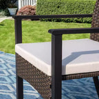 Ensemble de salle à manger d'extérieur 9 pièces avec table extensible et chaises en rotin tressé - Beige - Captiva Designs : Cadre en acier thermolaqué, résistant aux intempéries