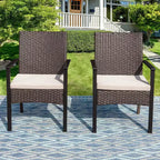 Ensemble de salle à manger d'extérieur 9 pièces avec table extensible et chaises en rotin tressé - Beige - Captiva Designs : Cadre en acier thermolaqué, résistant aux intempéries