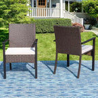 Ensemble de salle à manger d'extérieur 9 pièces avec table extensible et chaises en rotin tressé - Beige - Captiva Designs : Cadre en acier thermolaqué, résistant aux intempéries