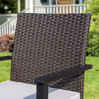 Ensemble de salle à manger d'extérieur 9 pièces avec table extensible et chaises en rotin tressé - Beige - Captiva Designs : Cadre en acier thermolaqué, résistant aux intempéries
