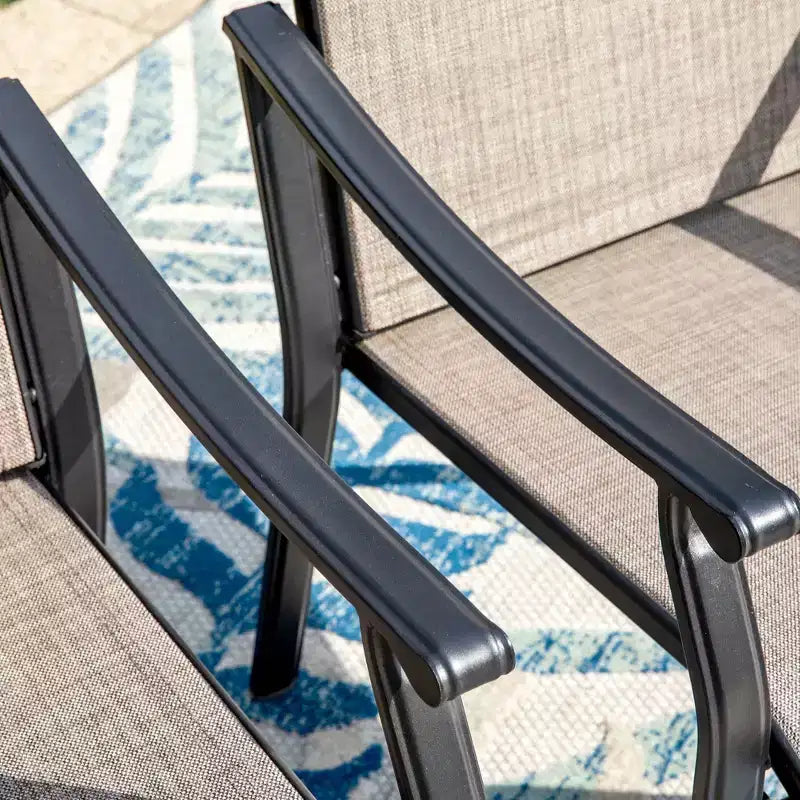 5pc Patio Dining Set with Square Table & Padded Arm Chairs - Captiva Designs