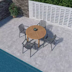 Amazonia Beijo 5pc Round Outdoor Patio Dining Set Gray