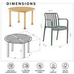 Amazonia Beijo 5pc Round Outdoor Patio Dining Set Gray