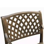 11pc Patio Dining Set with 95" Contemporary Modern Mesh Lattice Aluminum Oval Table with Ten Chairs - Bronze - Oakland Living: UV-Resistant