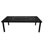 Oakland Living 95" Rectangular Ornate Aluminum Patio Set: UV-Resistant, 8 Chairs, Umbrella Hole