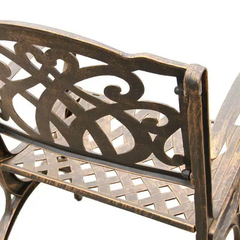 9pc Patio Dining Set with 95" Modern Mesh Lattice Aluminum Oval Table & Arm Chairs - Bronze - Oakland Living: UV-Resistant, Weatherproof
