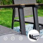 5pc Patio Set with Square Steel Table & Lightweight Aluminum Frame Sling Chairs - Captiva Designs