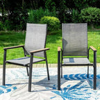 5pc Patio Set with Square Steel Table & Lightweight Aluminum Frame Sling Chairs - Captiva Designs
