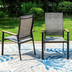5pc Patio Set with Square Steel Table & Lightweight Aluminum Frame Sling Chairs - Captiva Designs