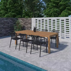 Amazonia Beijo 7pc Rectangular Outdoor Patio Dining Set Black