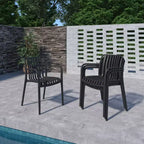 Amazonia Beijo 7pc Rectangular Outdoor Patio Dining Set Black