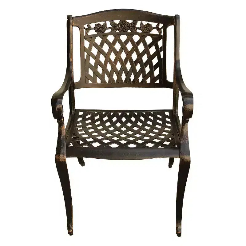 95" Rectangular Modern Outdoor Mesh Lattice Aluminum Patio Dining Set with 8 Arm Chairs - Black - Oakland Living