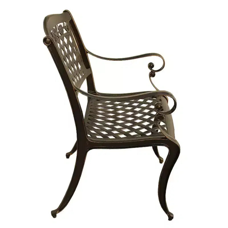 95" Rectangular Modern Outdoor Mesh Lattice Aluminum Patio Dining Set with 8 Arm Chairs - Black - Oakland Living