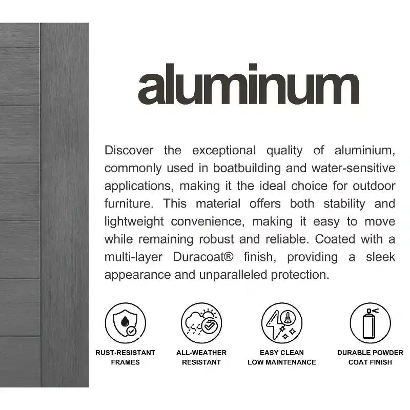 Ensemble de salle à manger rectangulaire Amazonia Leblon 9 pièces en aluminium blanc pour patio