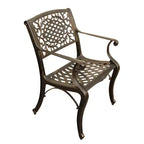 11pc Patio Dining Set with 95" Contemporary Modern Ornate Mesh Lattice Aluminum Oval Dining Table - Bronze - Oakland Living: UV-Resistant
