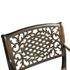11pc Patio Dining Set with 95" Contemporary Modern Ornate Mesh Lattice Aluminum Oval Dining Table - Bronze - Oakland Living: UV-Resistant