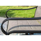 5pc Patio Set with Square Table & Steel 360 Swivel Sling Arm Chairs - Captiva Designs
