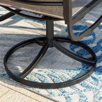 5pc Patio Set with Square Table & Steel 360 Swivel Sling Arm Chairs - Captiva Designs