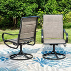 5pc Patio Set with Square Table & Steel 360 Swivel Sling Arm Chairs - Captiva Designs