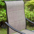 5pc Patio Set with Square Table & Steel 360 Swivel Sling Arm Chairs - Captiva Designs