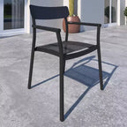 Amazonia Axe 7pc Aluminum Rectangular Patio Dining Set Black