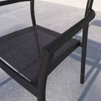 Amazonia Axe 7pc Aluminum Rectangular Patio Dining Set Black