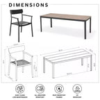 Amazonia Axe 7pc Aluminum Rectangular Patio Dining Set Black