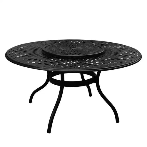 Ensemble repas de jardin 7 pièces : Table en aluminium et chaises à damier résistantes aux UV - Oakland Living