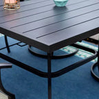7pc Patio Dining Set with Rectangle Table with 1.57" Umbrella Hole & Aluminum Arm Chairs - Captiva Designs