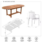 Amazonia Beijo 7pc Oval Outdoor Patio Dining Set White