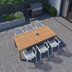Amazonia Beijo 7pc Rectangular Outdoor Patio Dining Set White