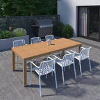 Amazonia Beijo 7pc Rectangular Outdoor Patio Dining Set White