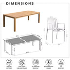 Amazonia Beijo 7pc Rectangular Outdoor Patio Dining Set White