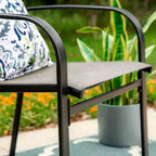 5pc Patio Dining Set with Round Table & Sling Arm Chairs - Captiva Designs: Weather-Resistant, Steel Frame