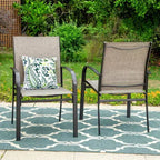 5pc Patio Dining Set with Round Table & Sling Arm Chairs - Captiva Designs: Weather-Resistant, Steel Frame