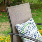 5pc Patio Dining Set with Round Table & Sling Arm Chairs - Captiva Designs: Weather-Resistant, Steel Frame