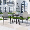 3pc Patio Dining Set with Small Round Steel Table & Sling Chairs - Captiva Designs: Outdoor Furniture for Balcony or Deck